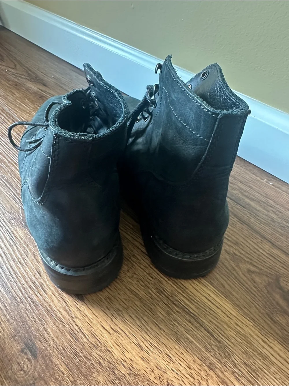 Thursday Boot Co Mens Captain Lace Up Boots Black Matte Leather 10.5